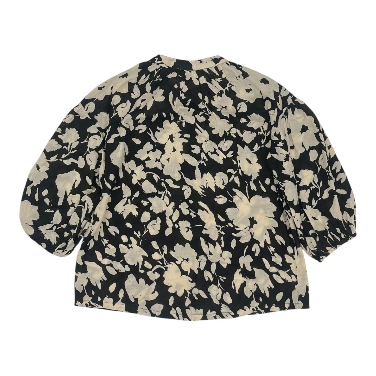 Blouse 3/4 Sleeve By Elie Tahari In Black & Brown, Size:M