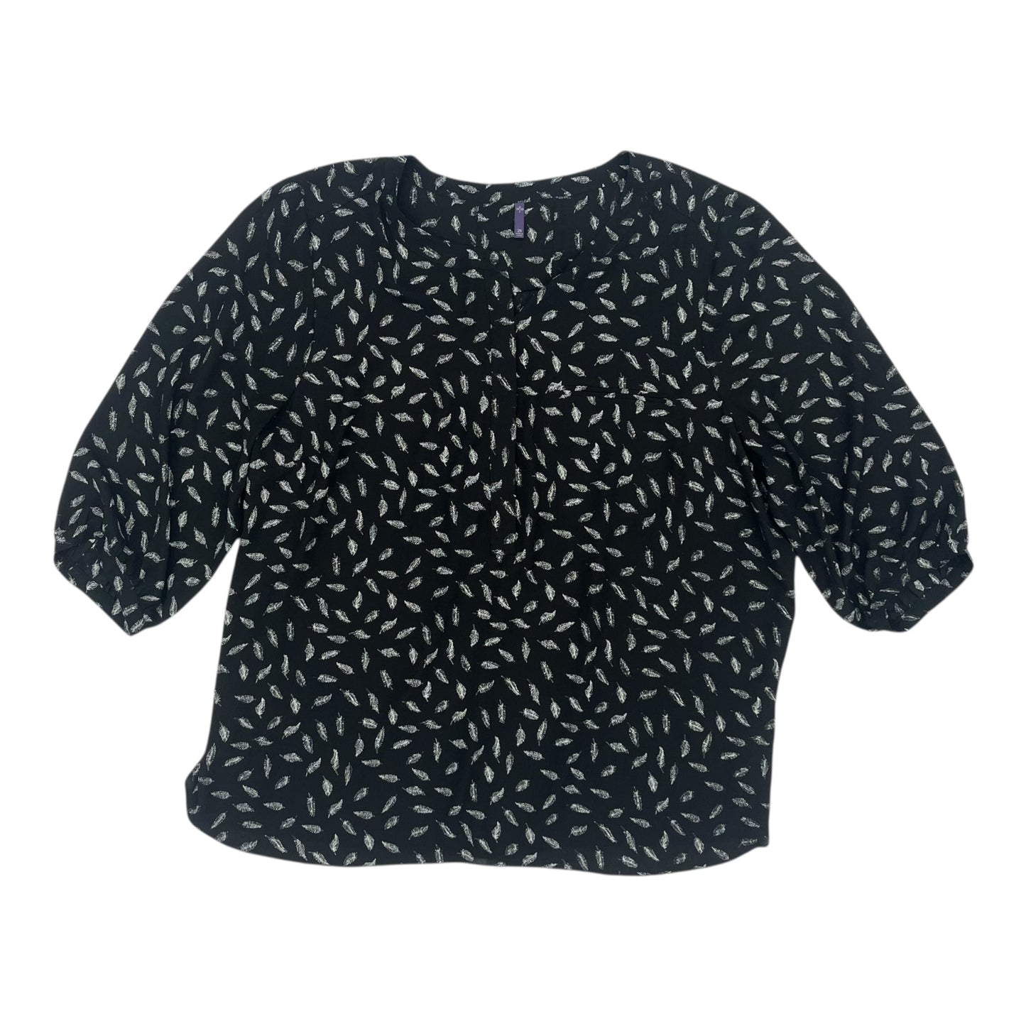 Blouse 3/4 Sleeve By Not Your Daughters Jeans In Black, Size:2X