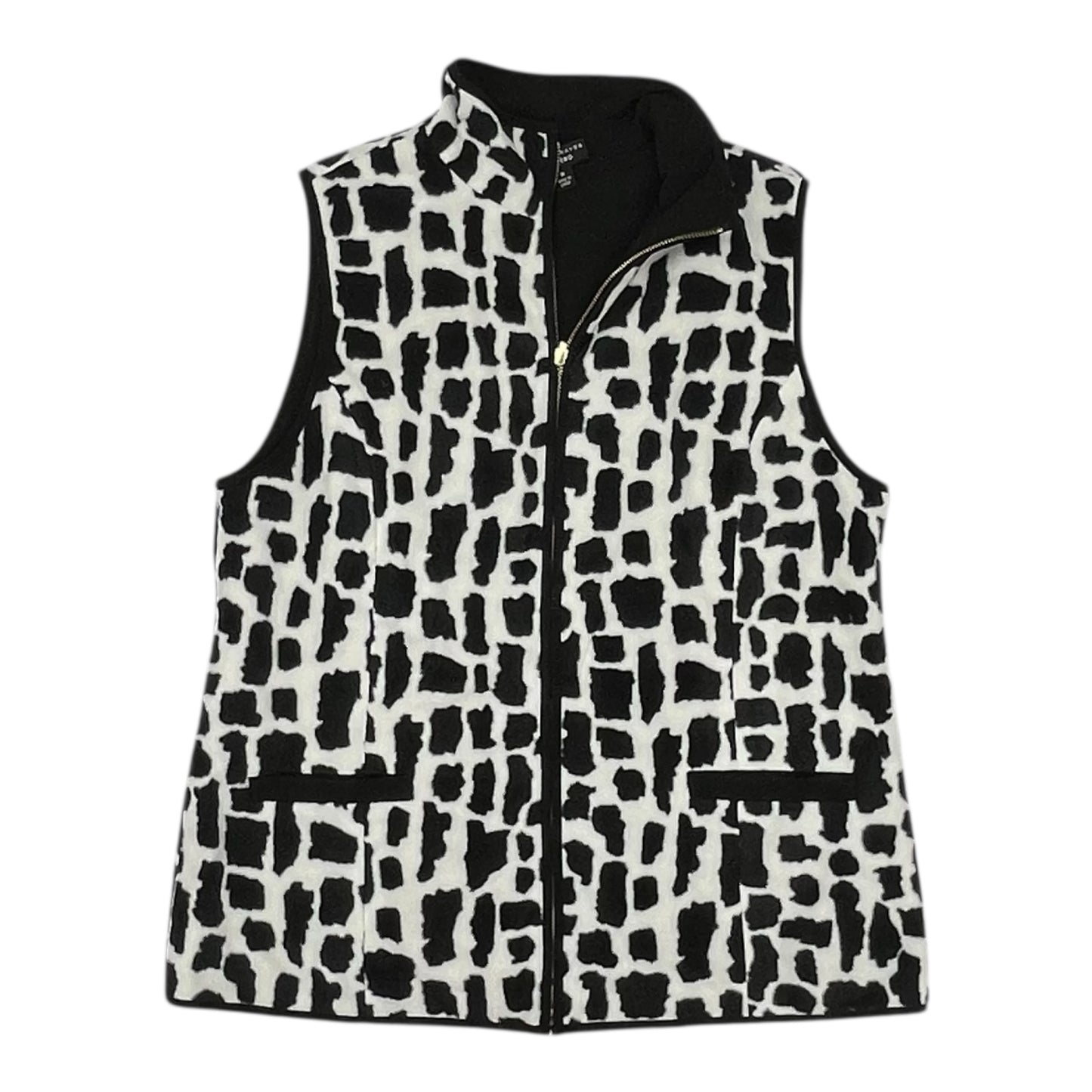 Vest Sweater By Susan Graver In Black & White, Size:M