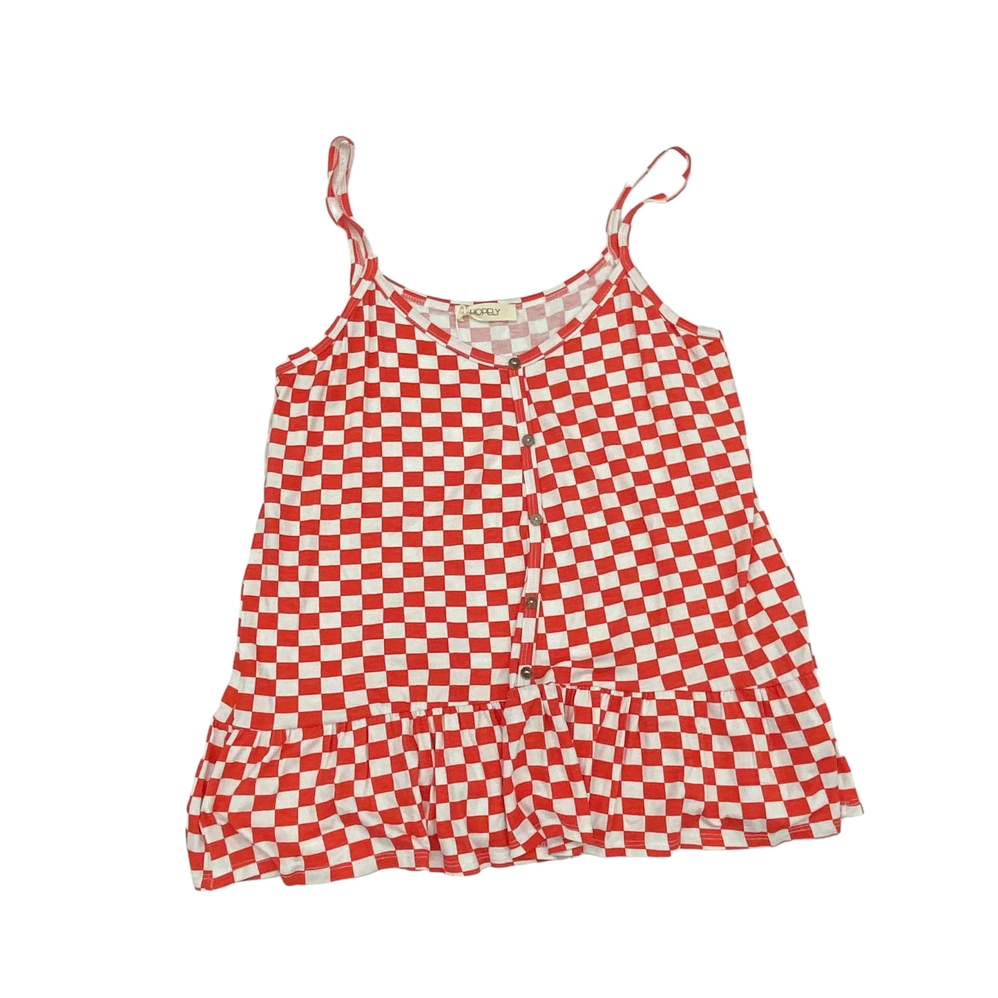 RED & WHITE    CLOTHES MENTOR TOP SLEEVELESS, Size S