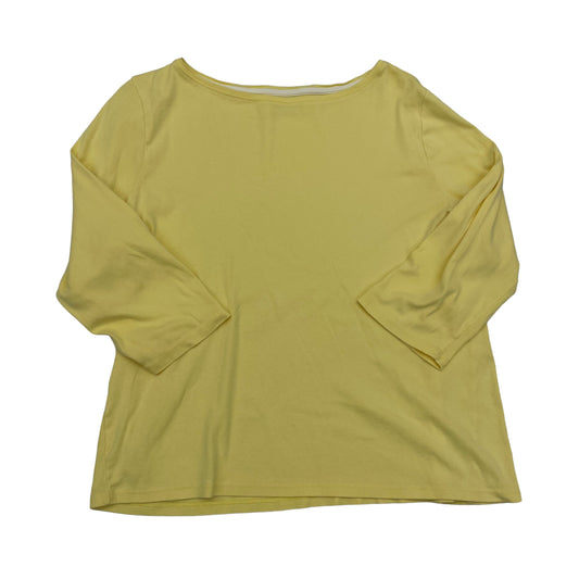 YELLOW TALBOTS TOP 3/4 SLEEVE, Size XL