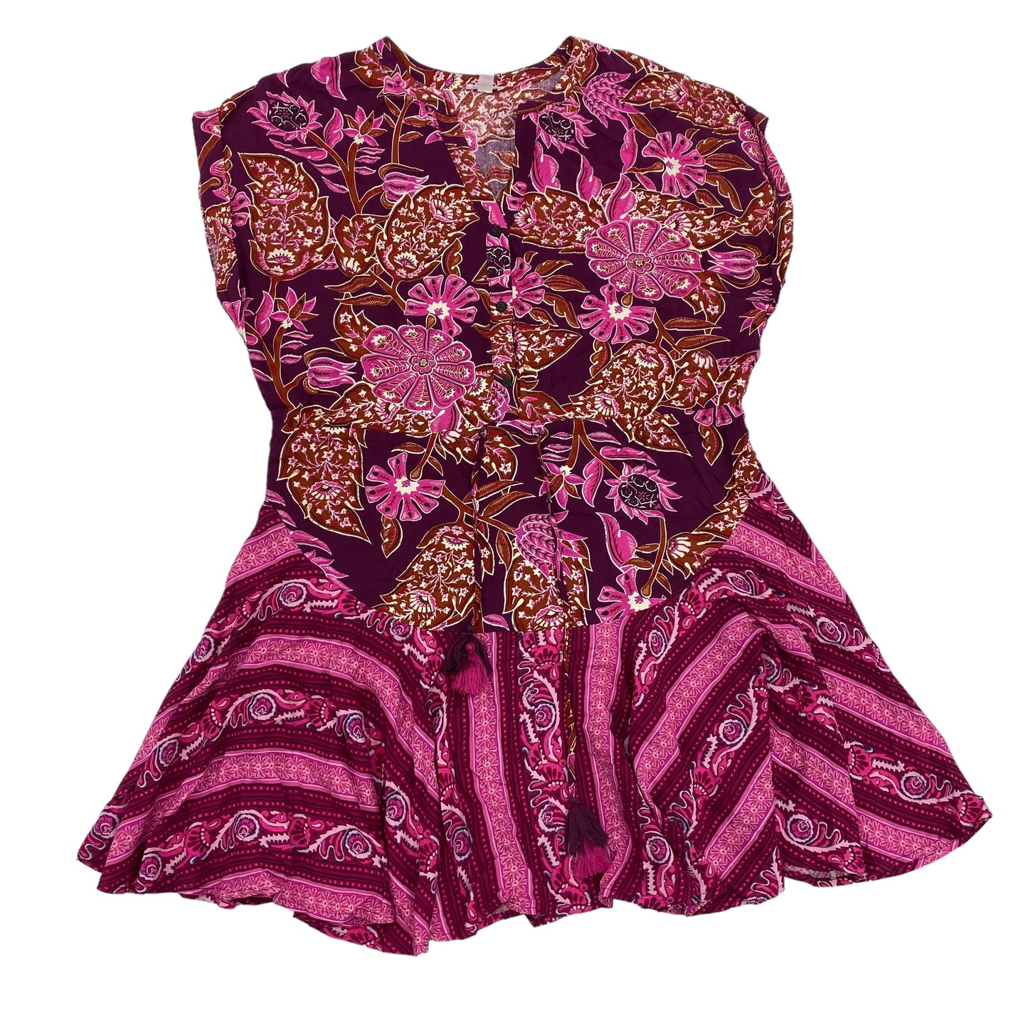 PINK & PURPLE DRESS CASUAL SHORT by TRIBAL Size:SMALL