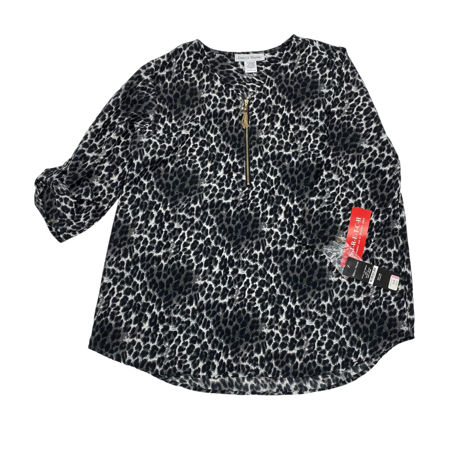 ANIMAL PRINT REBECCA MALONE BLOUSE LS, Size L