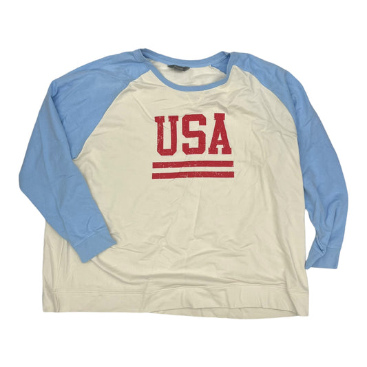 SWEATSHIRT CREWNECK by NATURAL INSTINCTS In BLUE & WHITE, Size: 2X