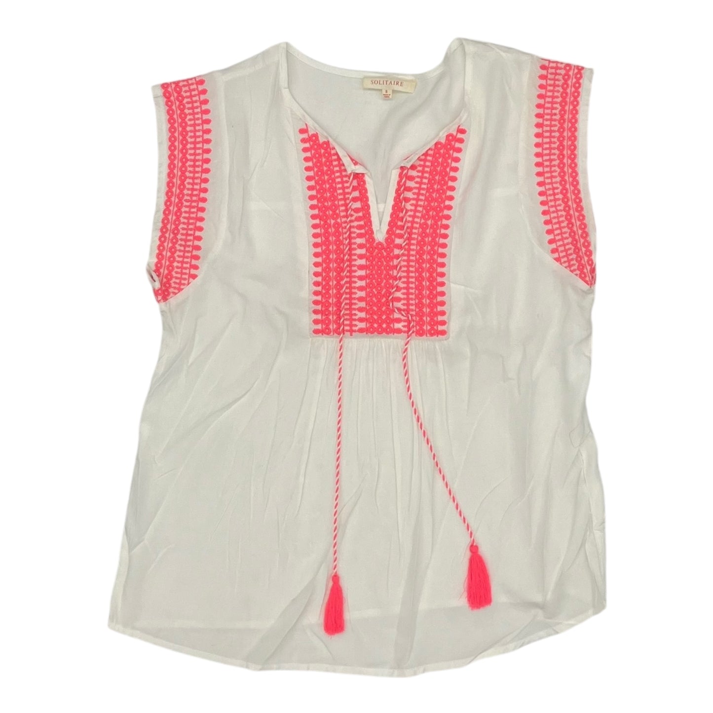 Top Ss By Solitaire In Pink & White, Size:S
