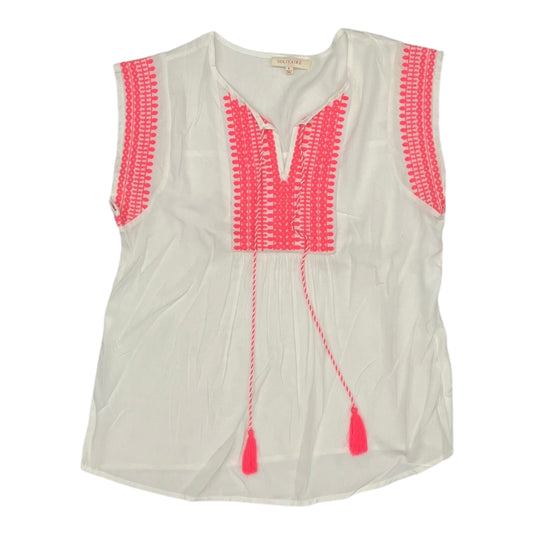 Top Ss By Solitaire In Pink & White, Size:S
