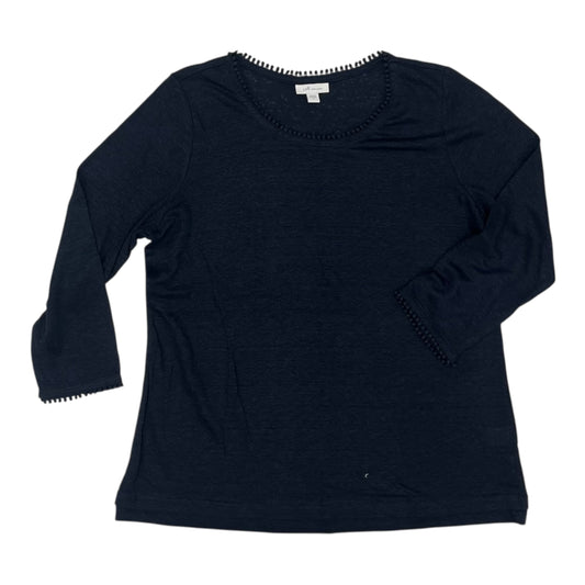 Top 3/4 Sleeve By J. Jill In Navy, Size:S
