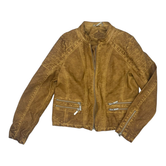 Jacket Moto By Jou Jou In Brown, Size:L