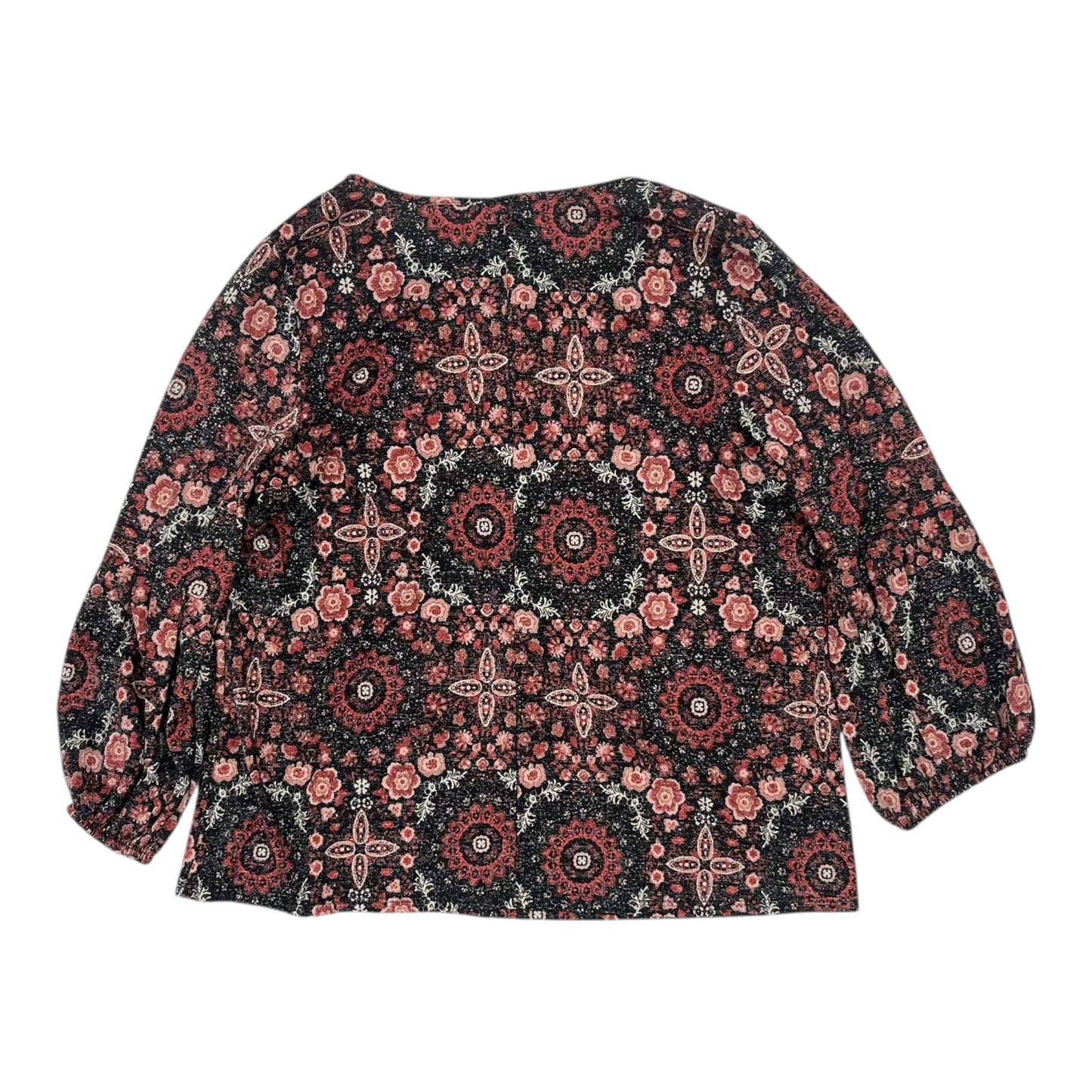 Blouse 3/4 Sleeve By Ny Collection In Black, Size:1X