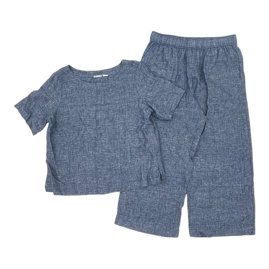 Pants Set 2Pc By Sigrid Olsen In Blue, Size:L
