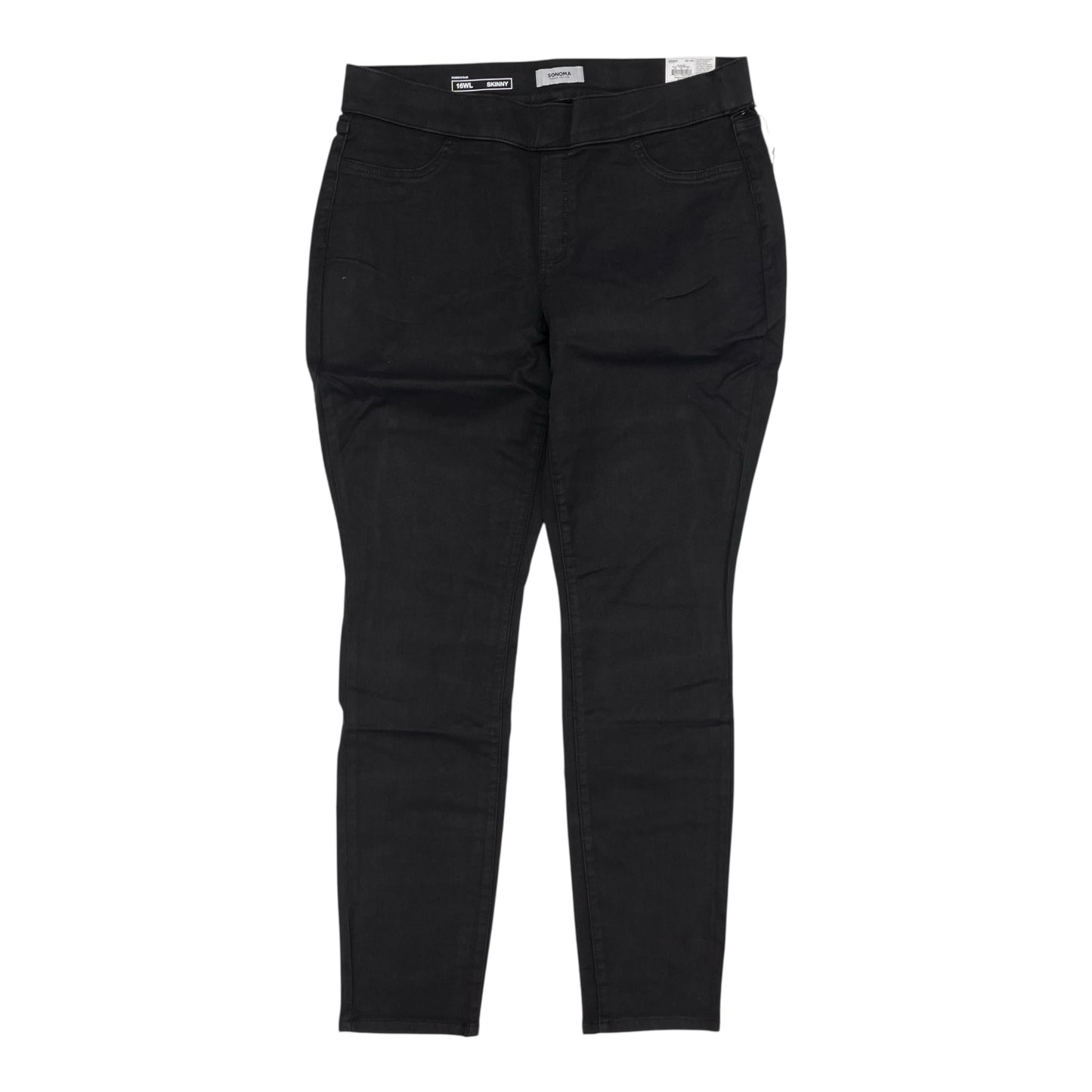 Jeans Skinny By Sonoma In Black Denim, Size:16