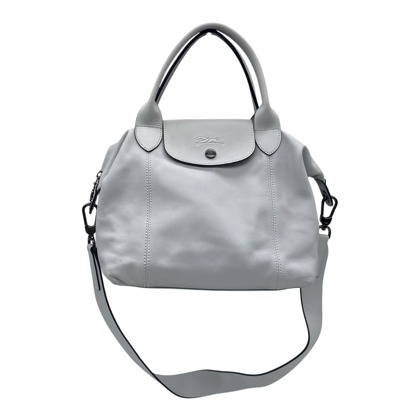 Handbag Designer By Longchamp In Grey, Size:Medium