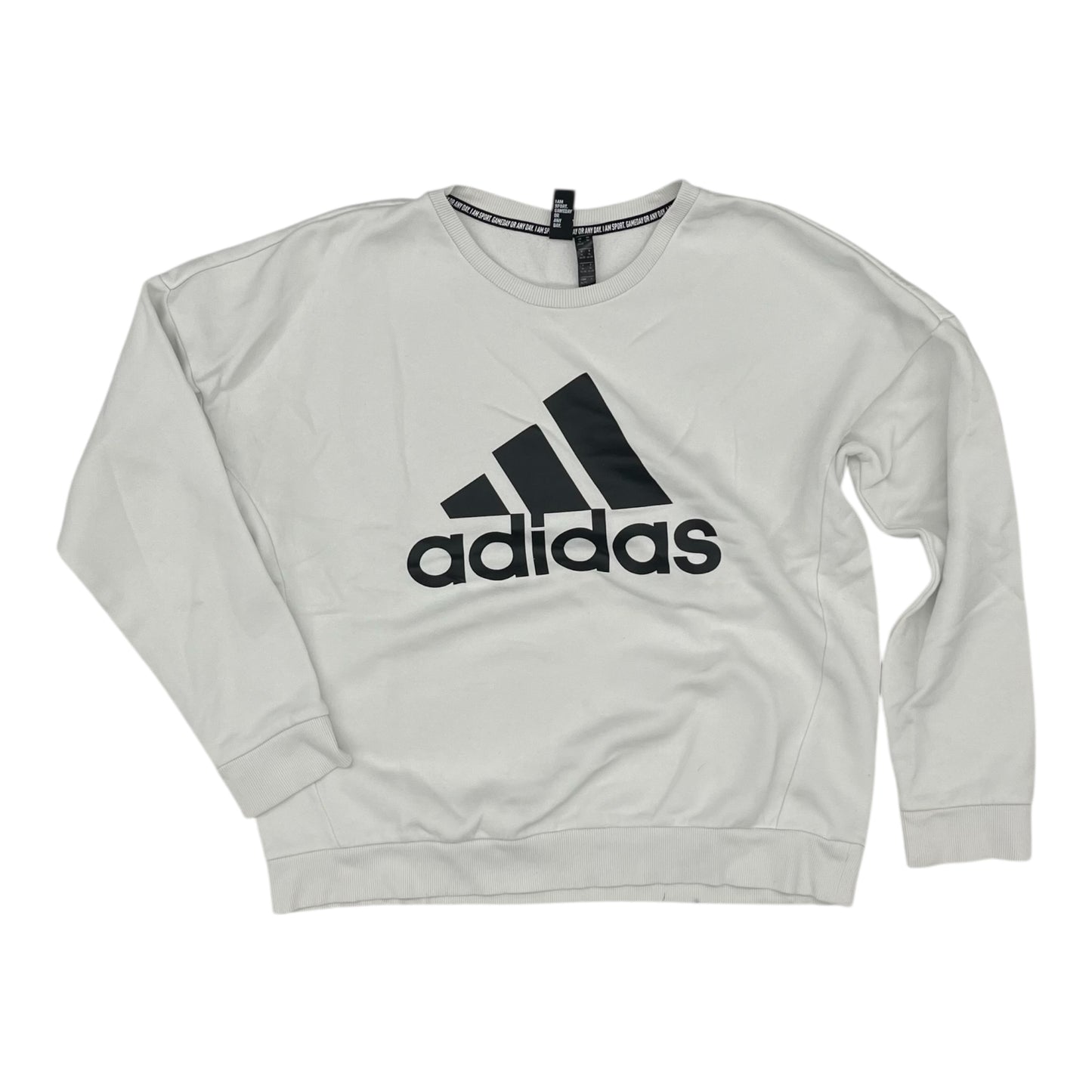 Athletic Sweatshirt Crewneck By Adidas In White, Size:Xl