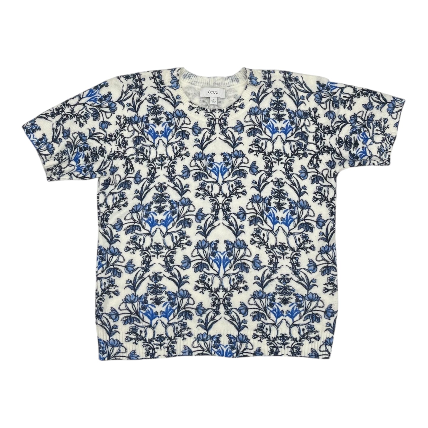 Sweater Ss By Cece In Blue & White, Size:L