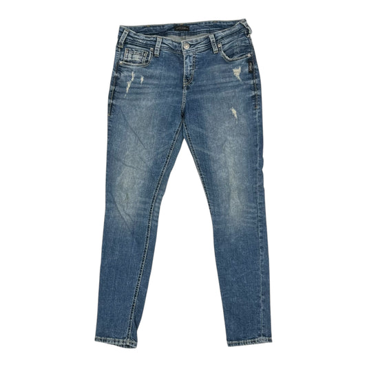 Jeans Skinny By Silver In Blue Denim, Size:10