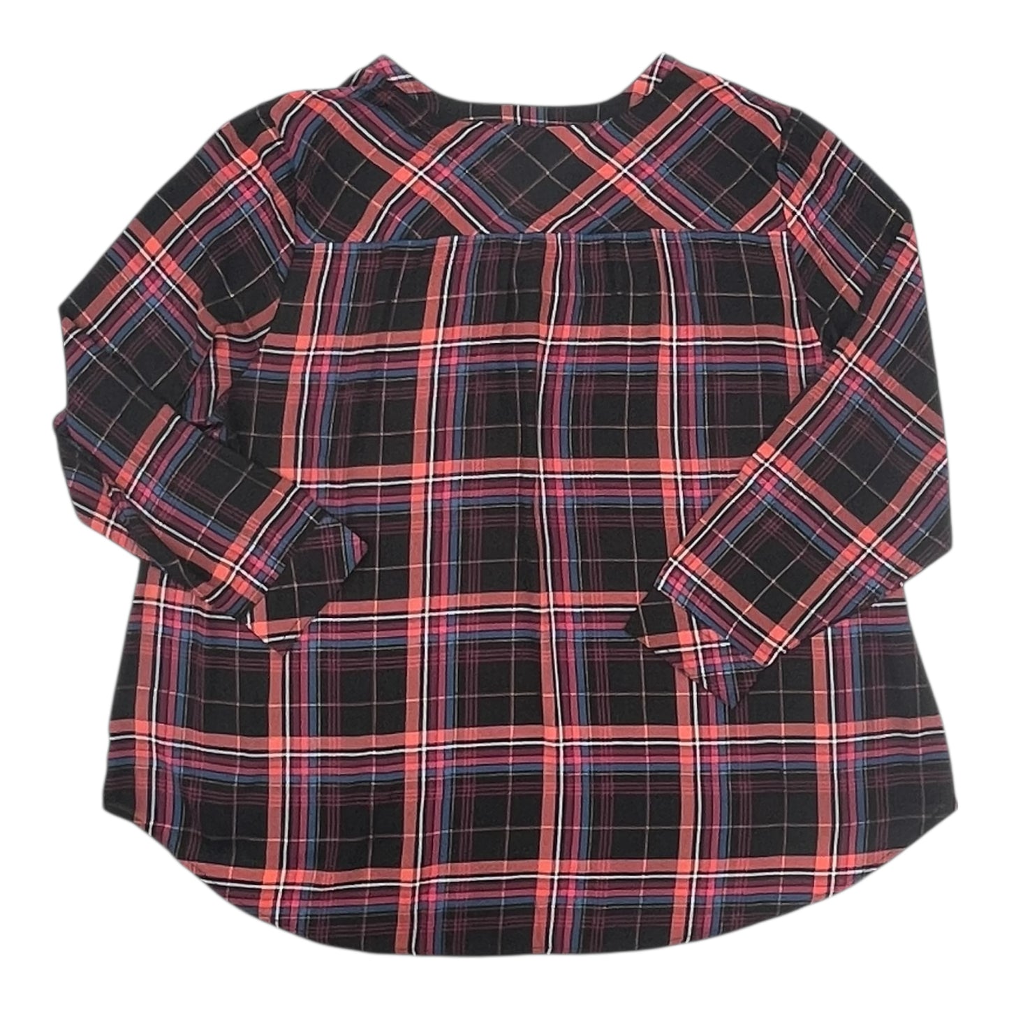 Blouse 3/4 Sleeve By Torrid In Black & Orange, Size:3X