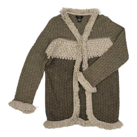 Sweater Cardigan By Kaktus In Tan, Size:Xl