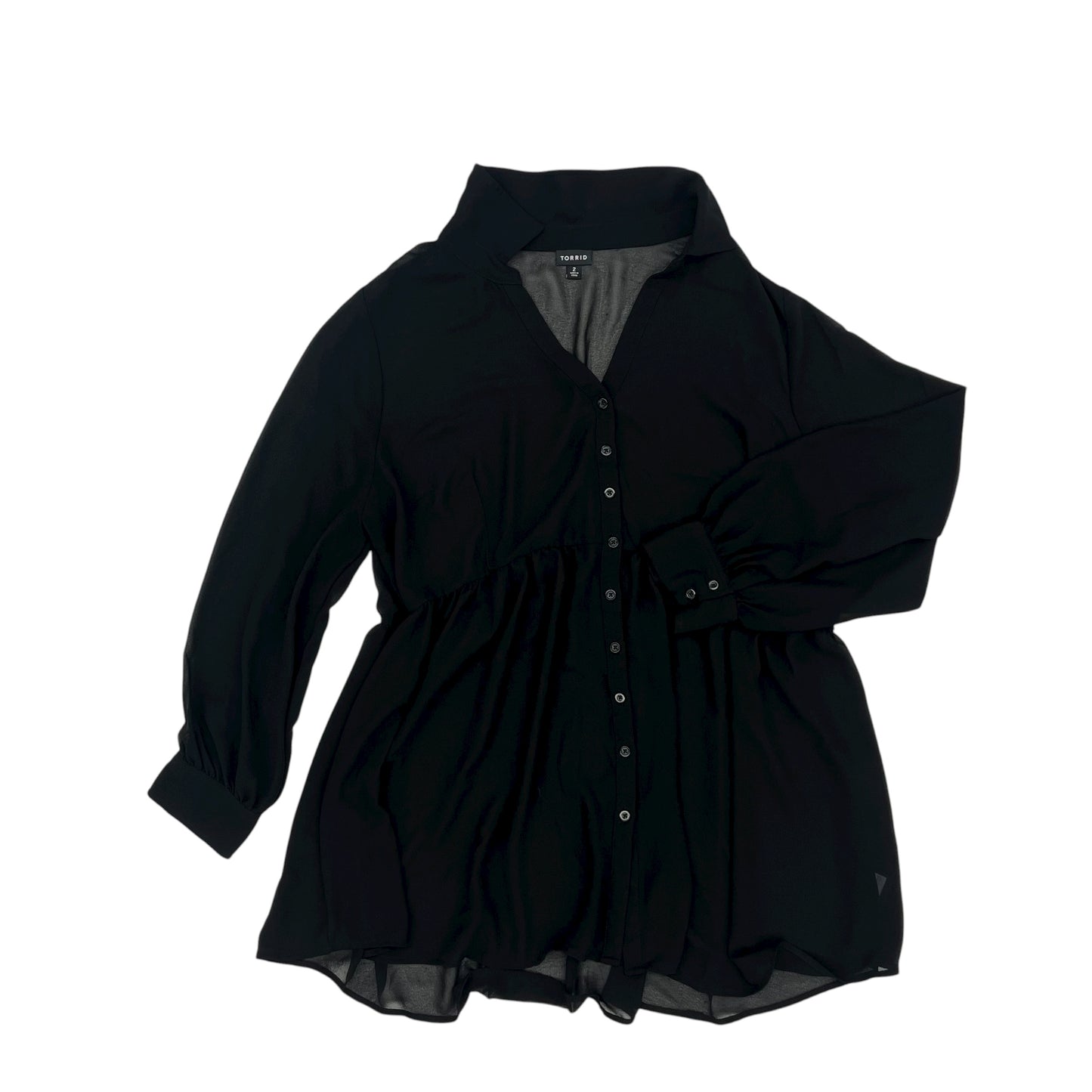 Blouse Ls By Torrid In Black, Size:2X