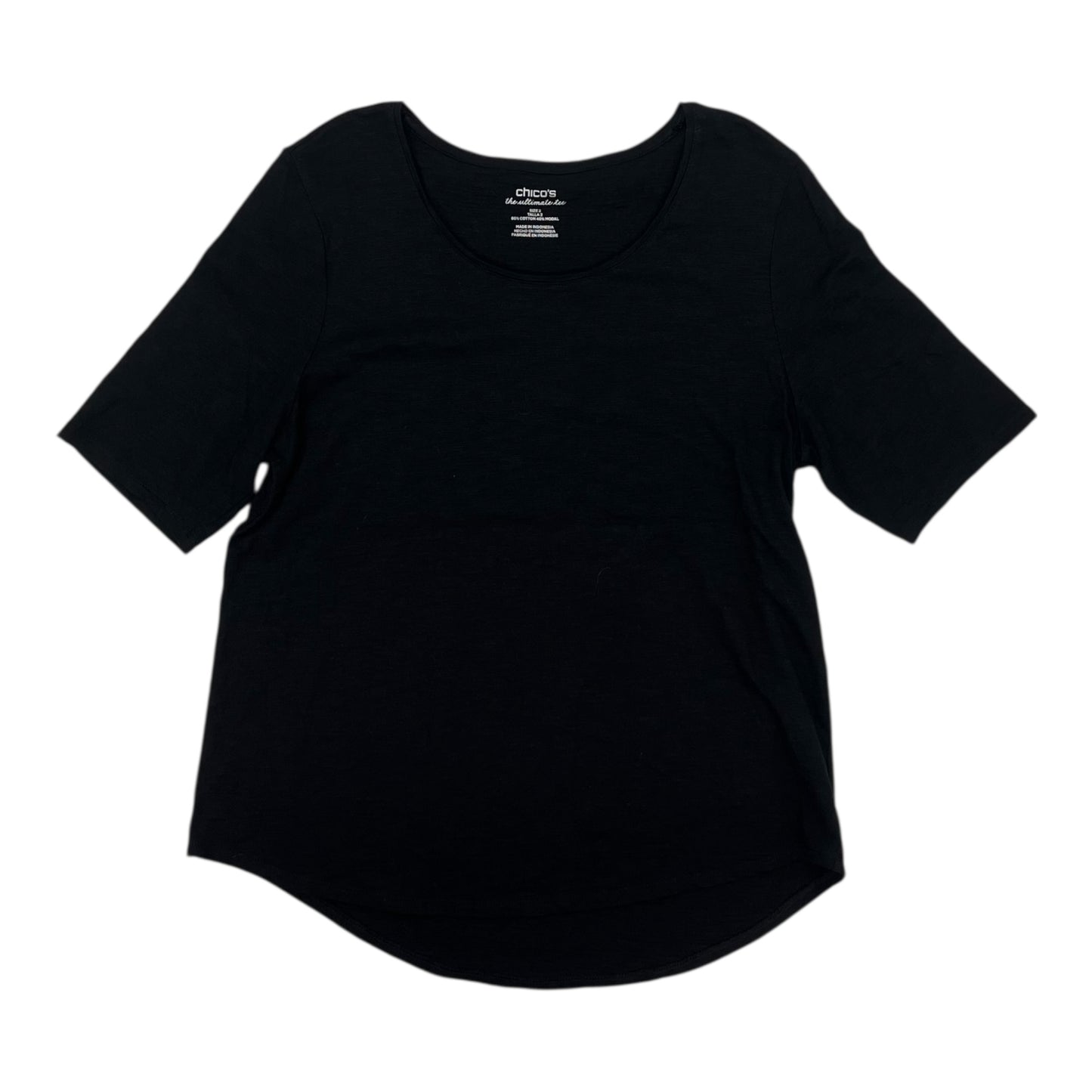 Top Ss Basic By Chicos In Black, Size:L