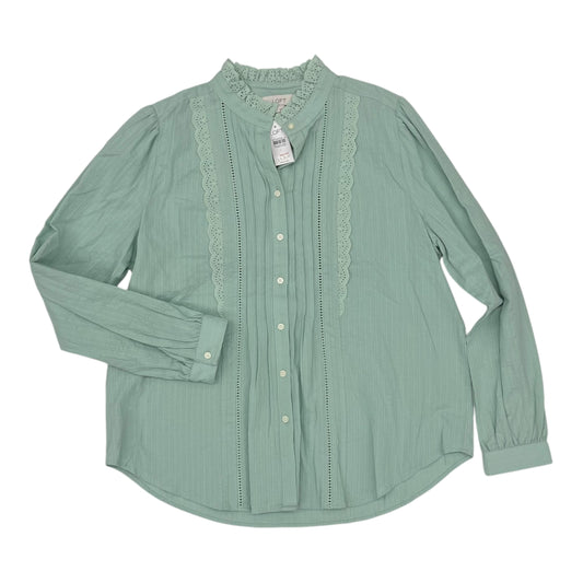 Blouse Ls By Loft In Green, Size:L