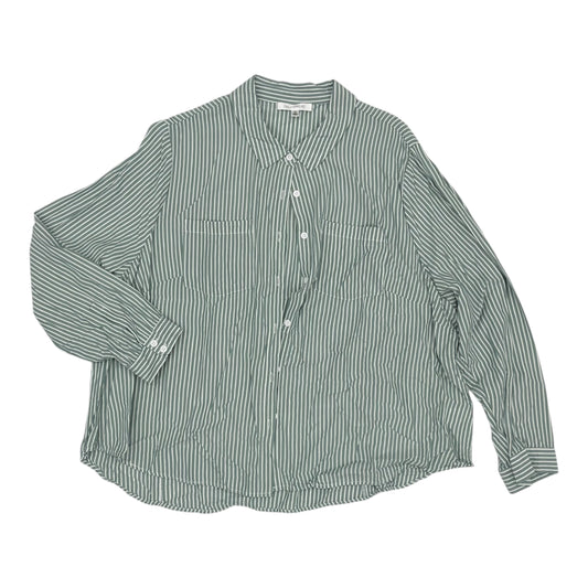 Top Ls By Clothes Mentor In Green & White, Size:2X