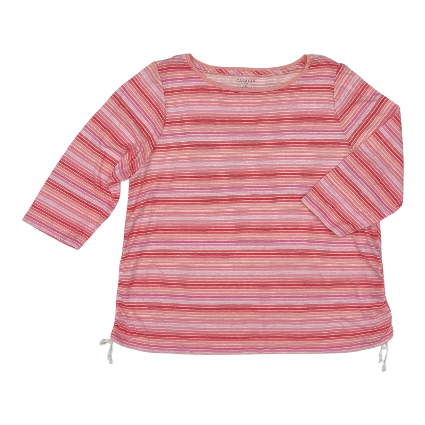 Top 3/4 Sleeve By Talbots In Pink, Size:3X