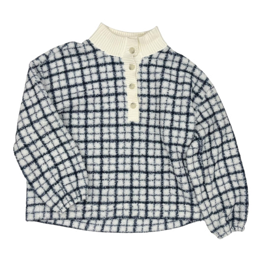 Sweatshirt Collar By Loft In Blue & Cream, Size:Xl