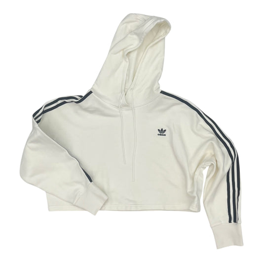 Athletic Sweatshirt Hoodie By Adidas In White, Size:M