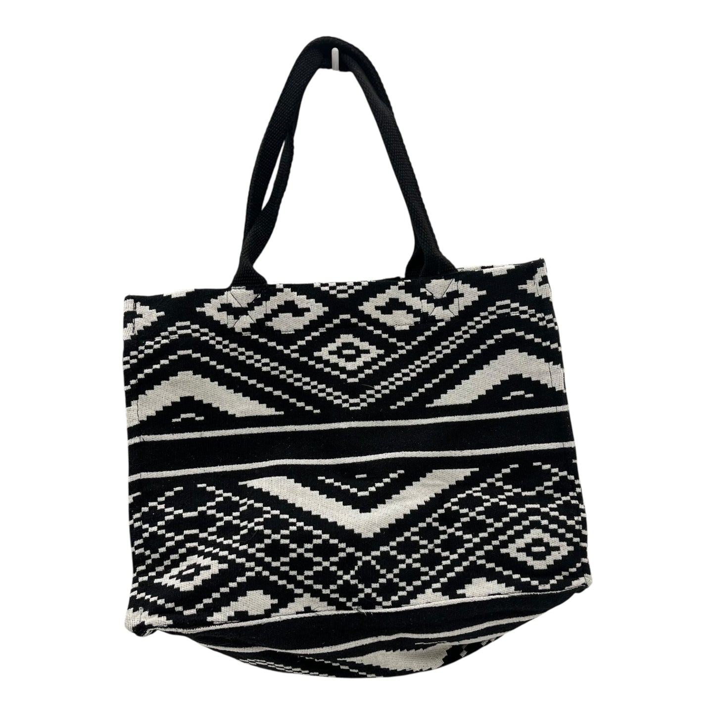 Tote By Clothes Mentor In Black & Cream, Size:Medium