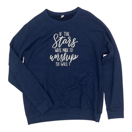 Sweatshirt Crewneck By Clothes Mentor In Navy, Size:L