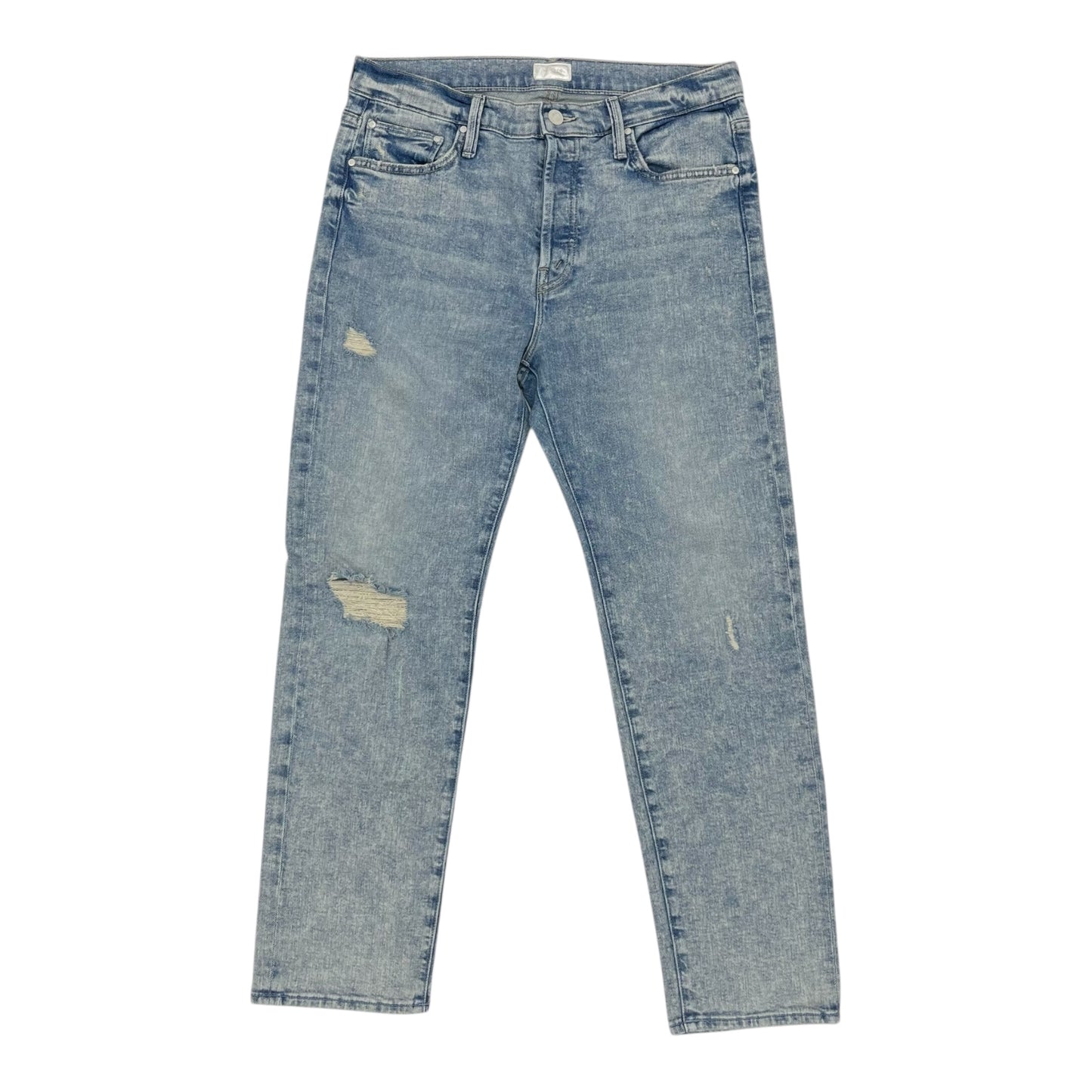 Jeans Straight By Mother In Blue Denim, Size:10