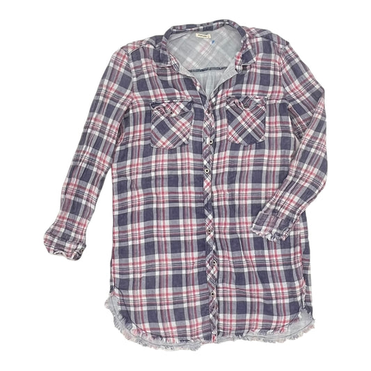 Tunic Ls By Sneak Peek In Plaid Pattern, Size:L