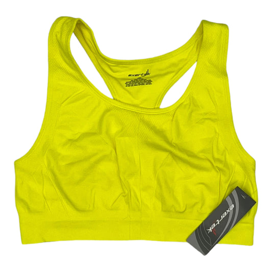 Athletic Bra By Exertek In Yellow, Size:Xl