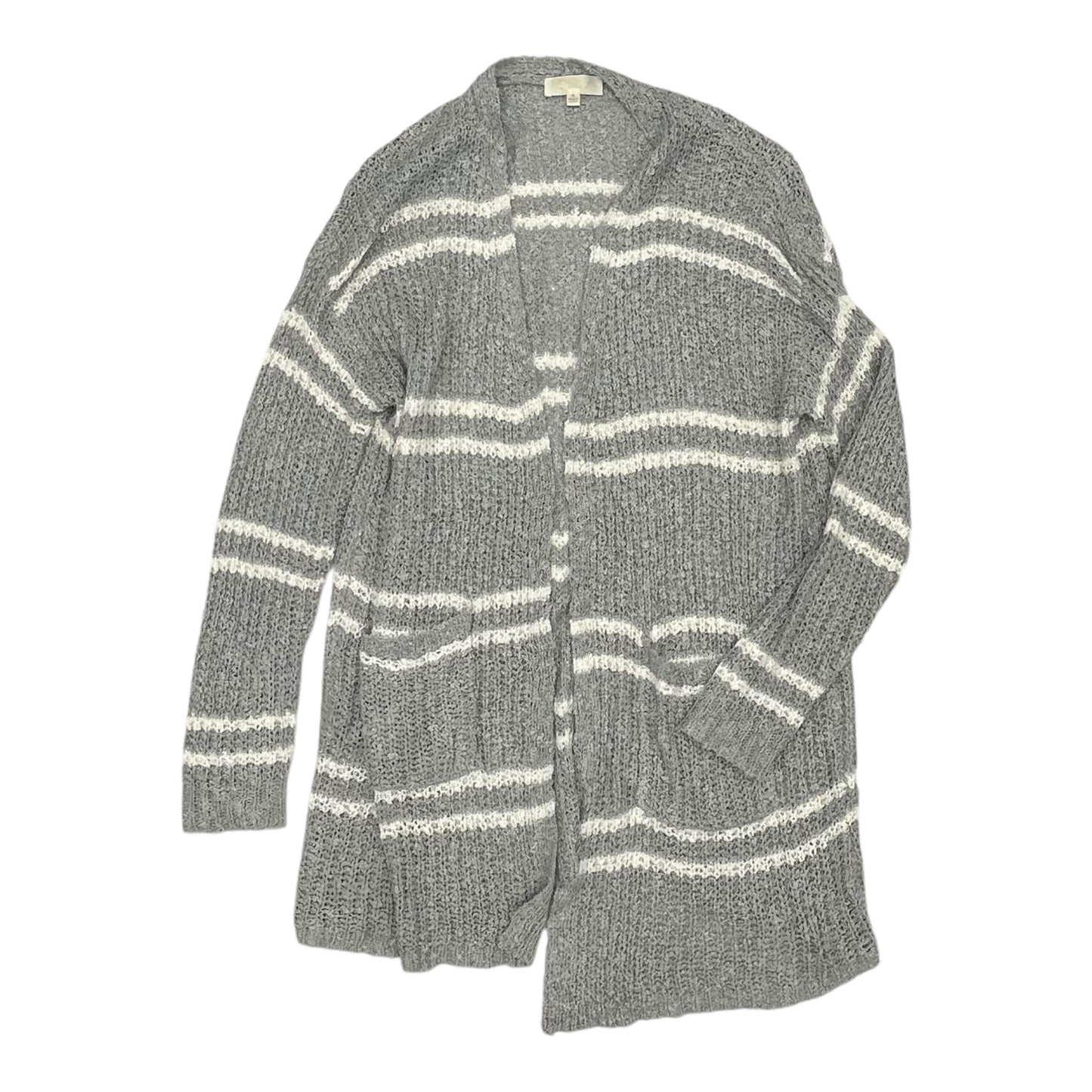 Sweater Cardigan By Reborn J In Grey & White, Size:M