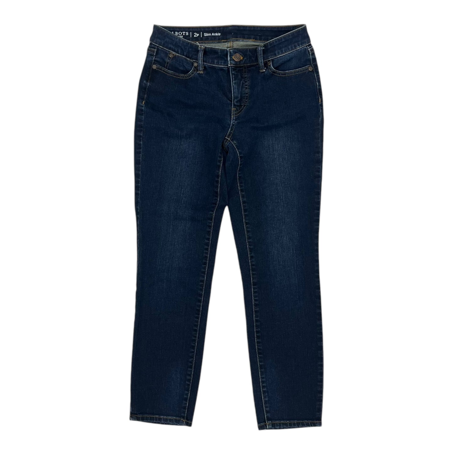 Jeans Skinny By Talbots In Blue Denim, Size:2P