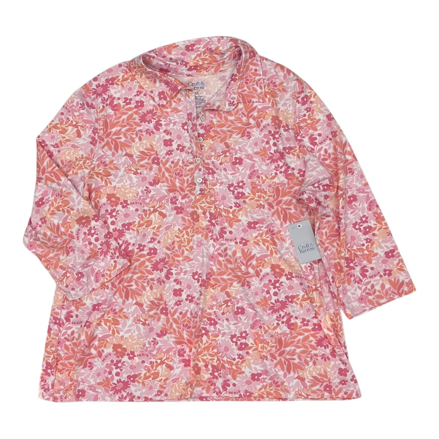 Top Ls By Croft And Barrow In Pink, Size:Xxl