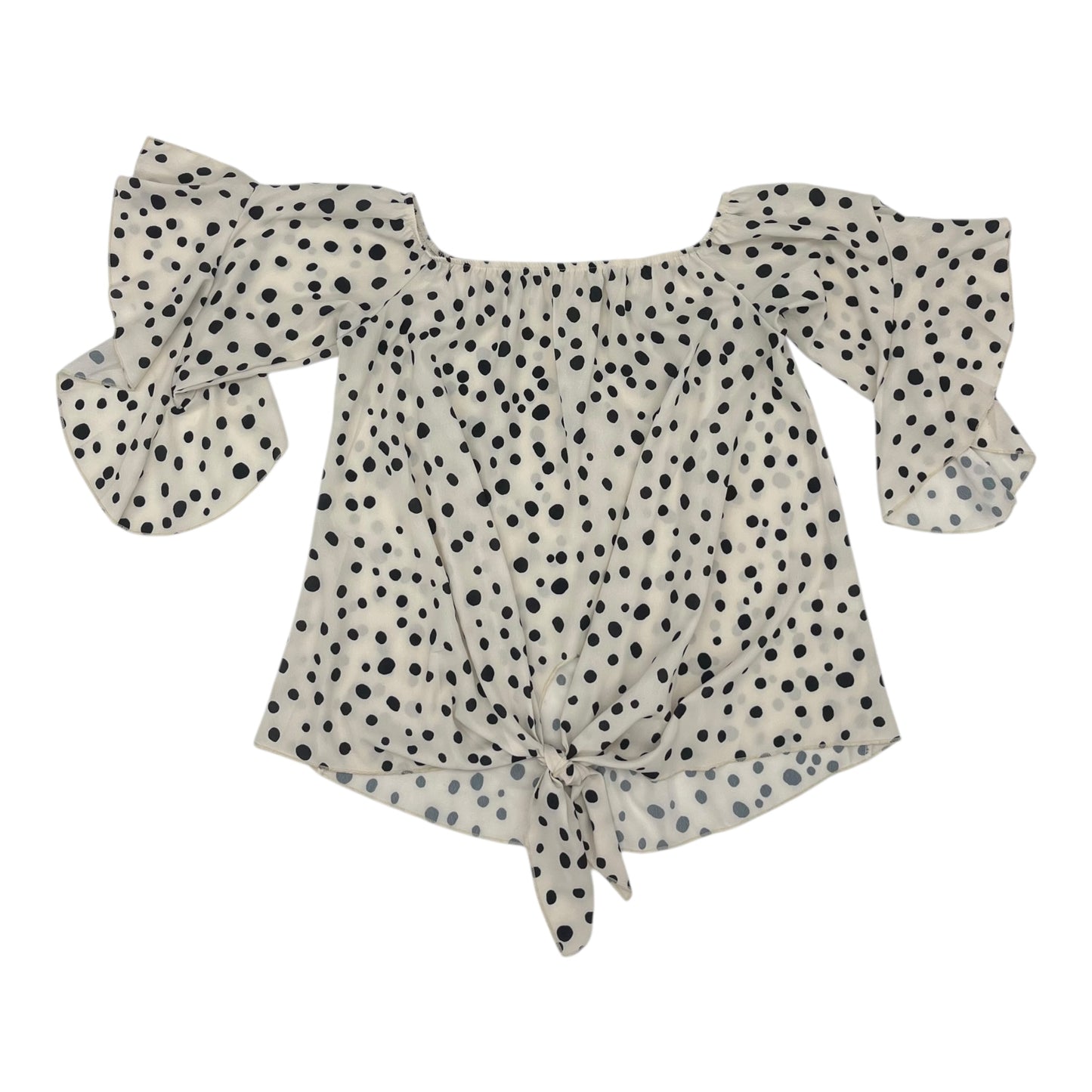 Top 3/4 Sleeve By Cmf In Black & Cream, Size:M