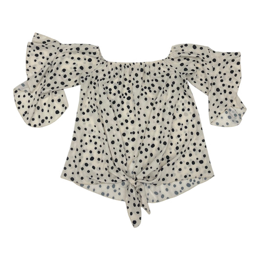 Top 3/4 Sleeve By Cmf In Black & Cream, Size:M