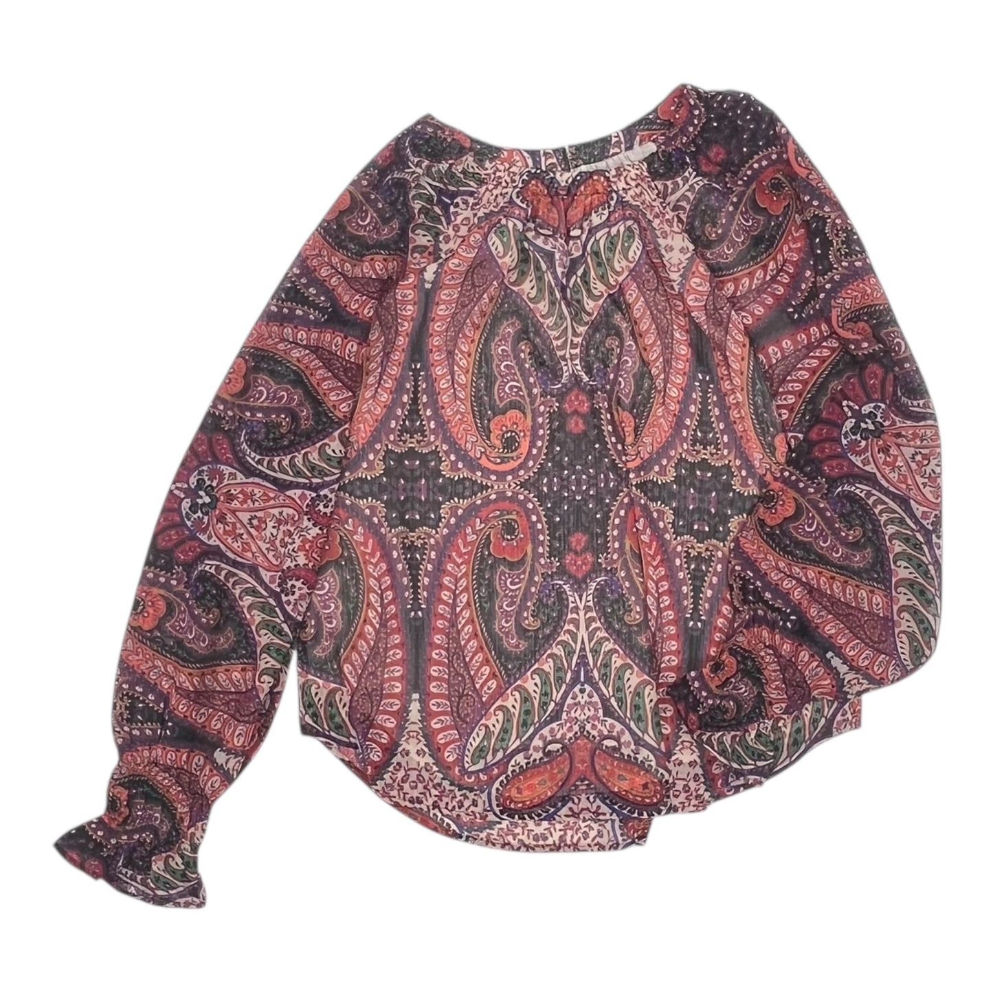 Blouse Ls By Loft In Purple, Size:M