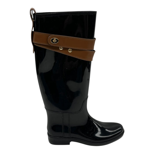 Boots Designer By Coach In Black, Size:7