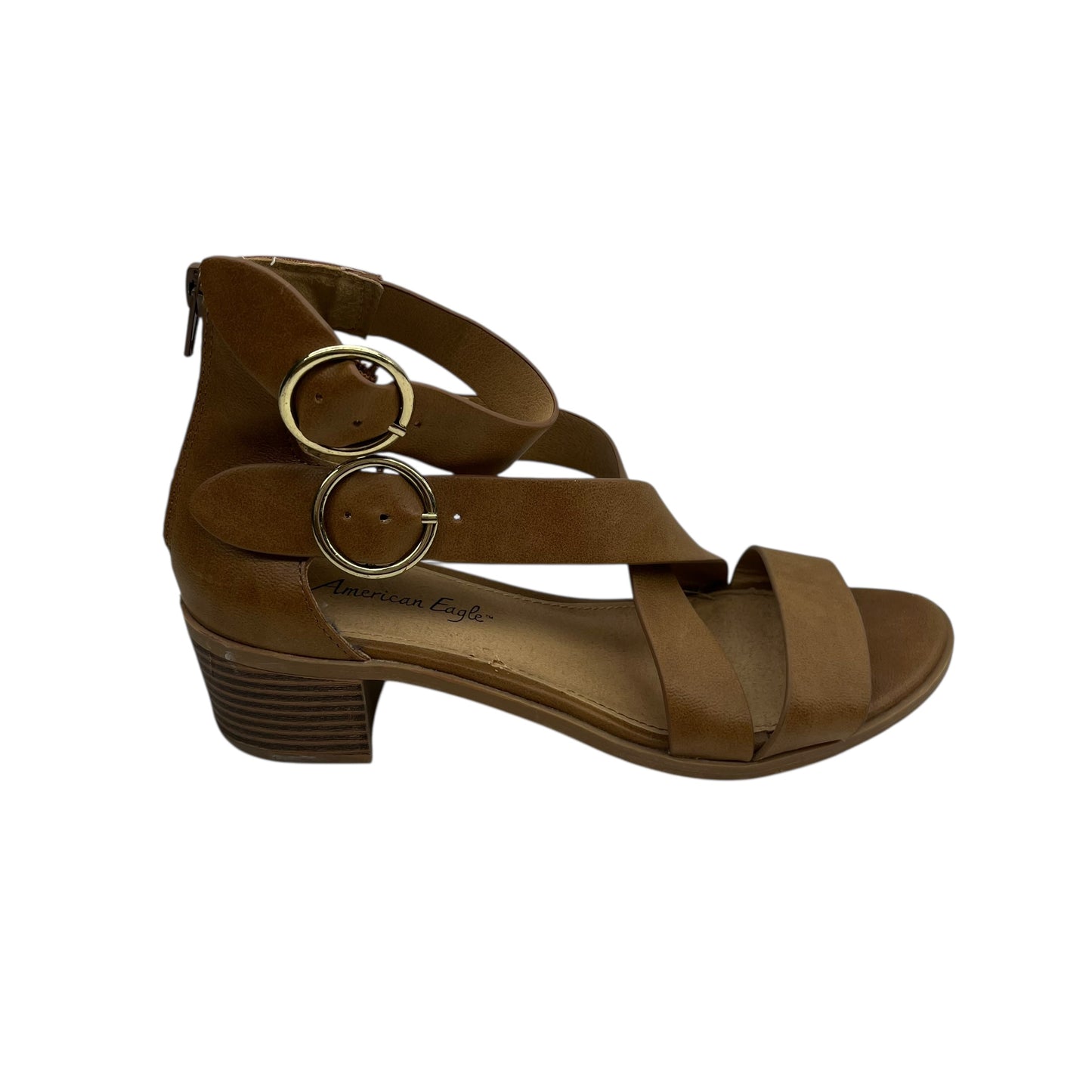 Sandals Heels Block By American Eagle In Brown, Size:7