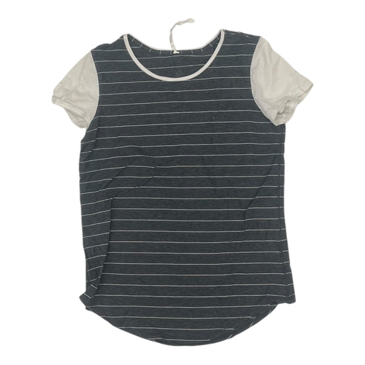 Athletic Top Ss By Lululemon In Grey, Size:S