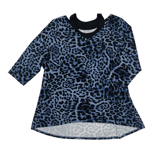 Top 3/4 Sleeve By Belle By Kim Gravel In Animal Print, Size:2X