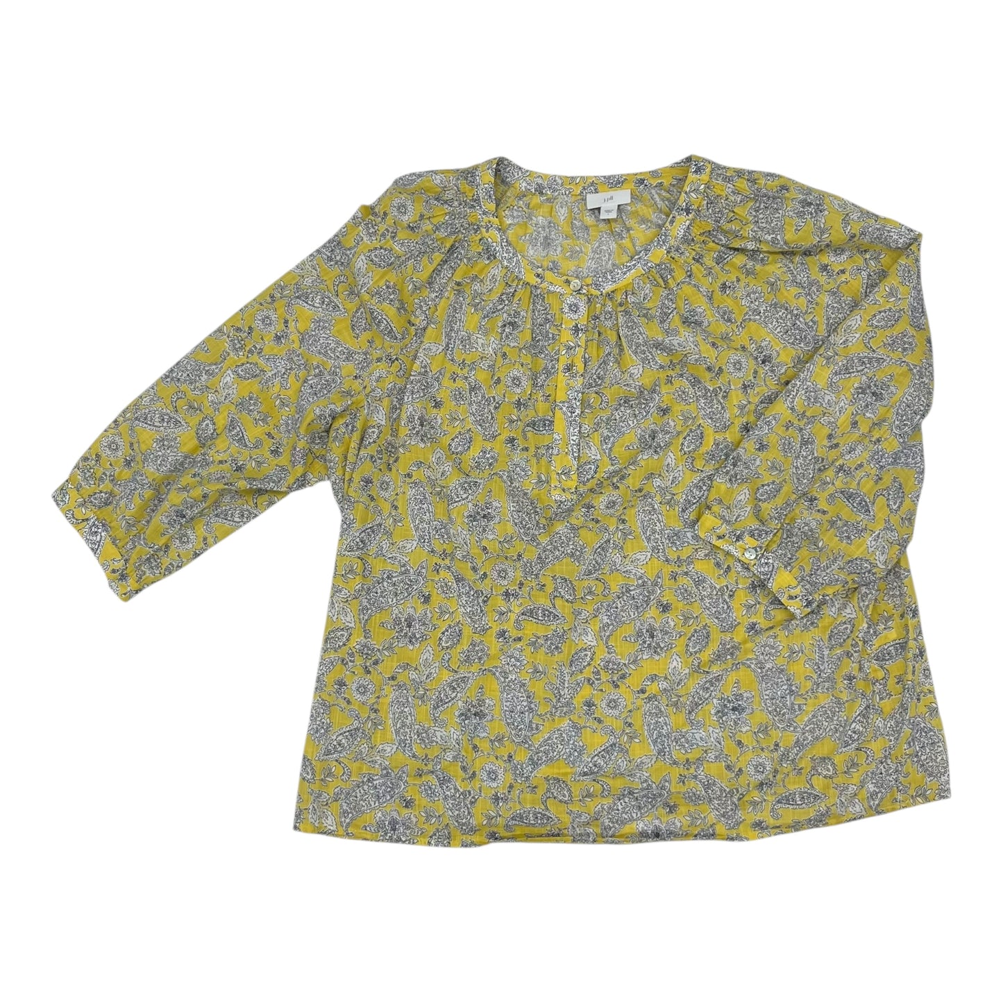 Blouse Ls By J. Jill In Yellow, Size:L