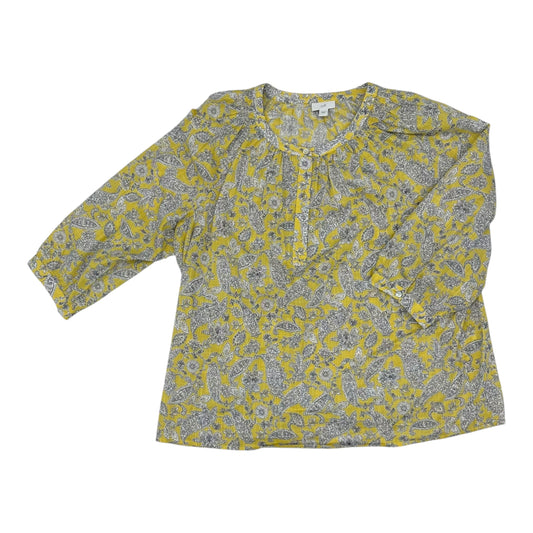 Blouse Ls By J. Jill In Yellow, Size:L