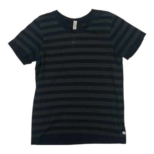 Athletic Top Ss By Lululemon In Black & Grey, Size:S
