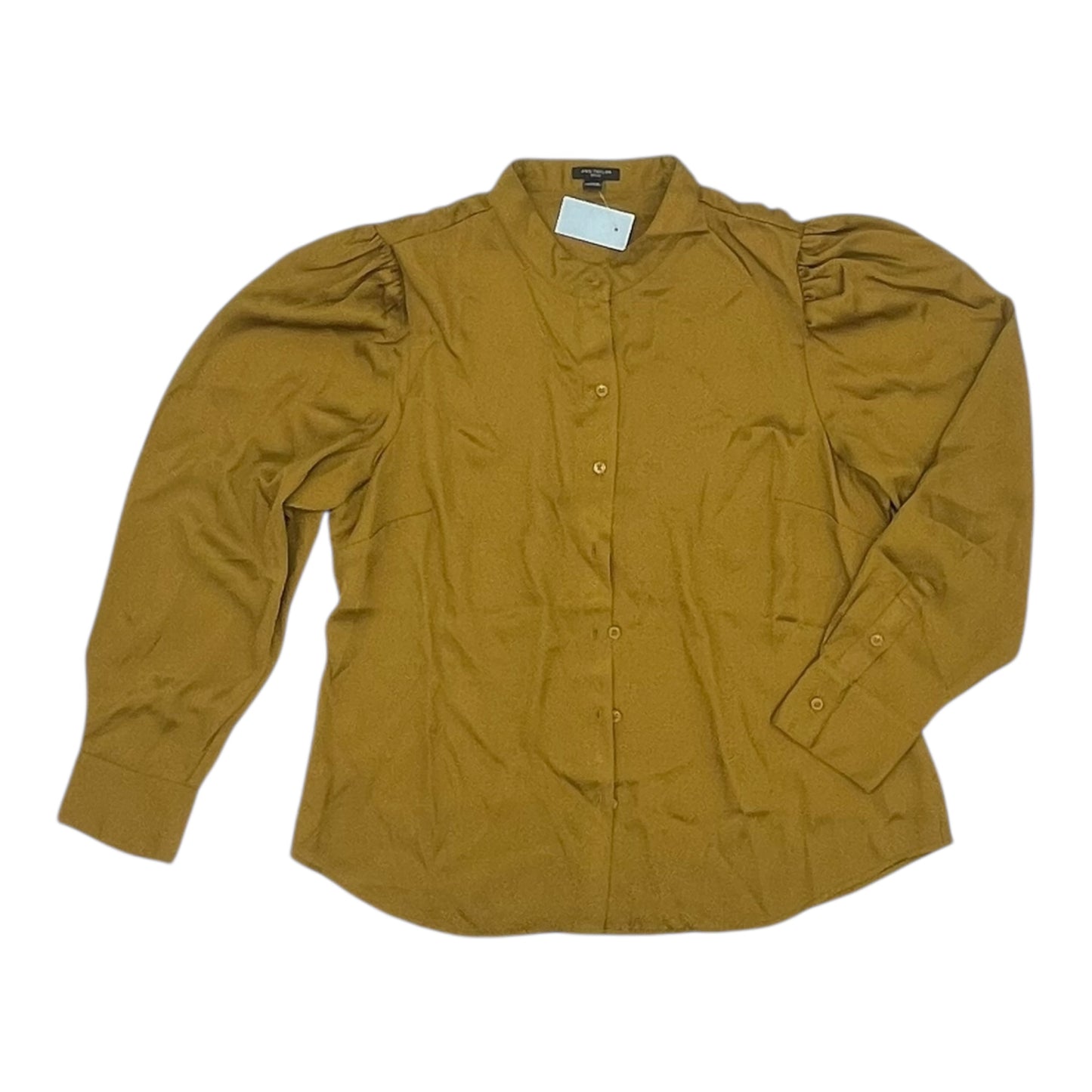 Blouse Ls By Ann Taylor In Gold, Size:Lp