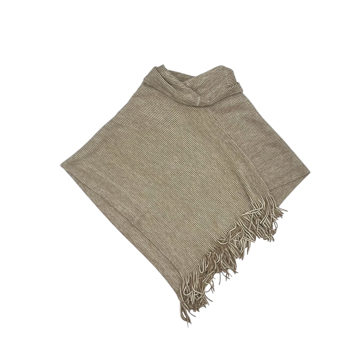 Poncho By Chicos In Tan & White, Size:Osfm