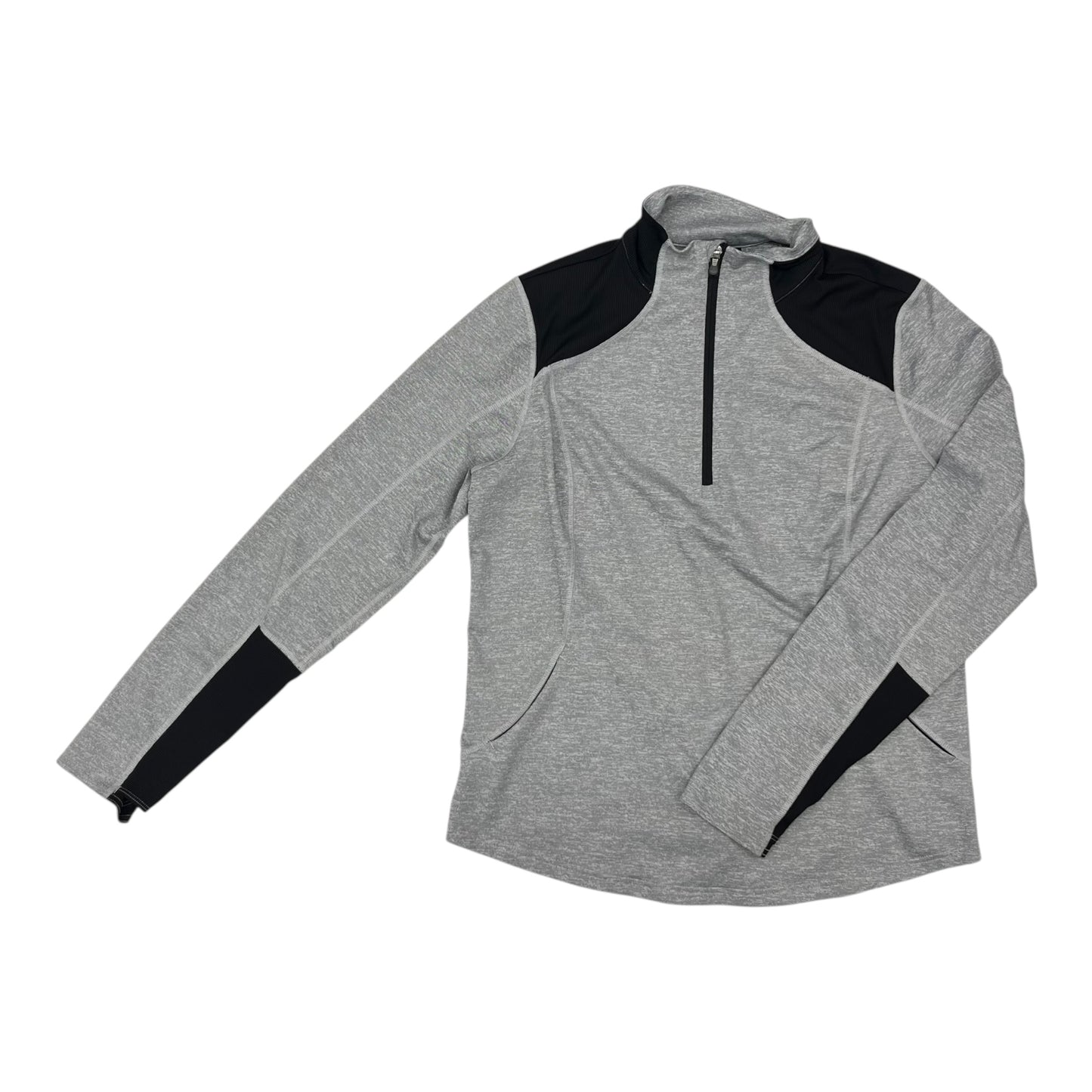 Athletic Top Ls Collar By Tek Gear In Grey, Size:Xl