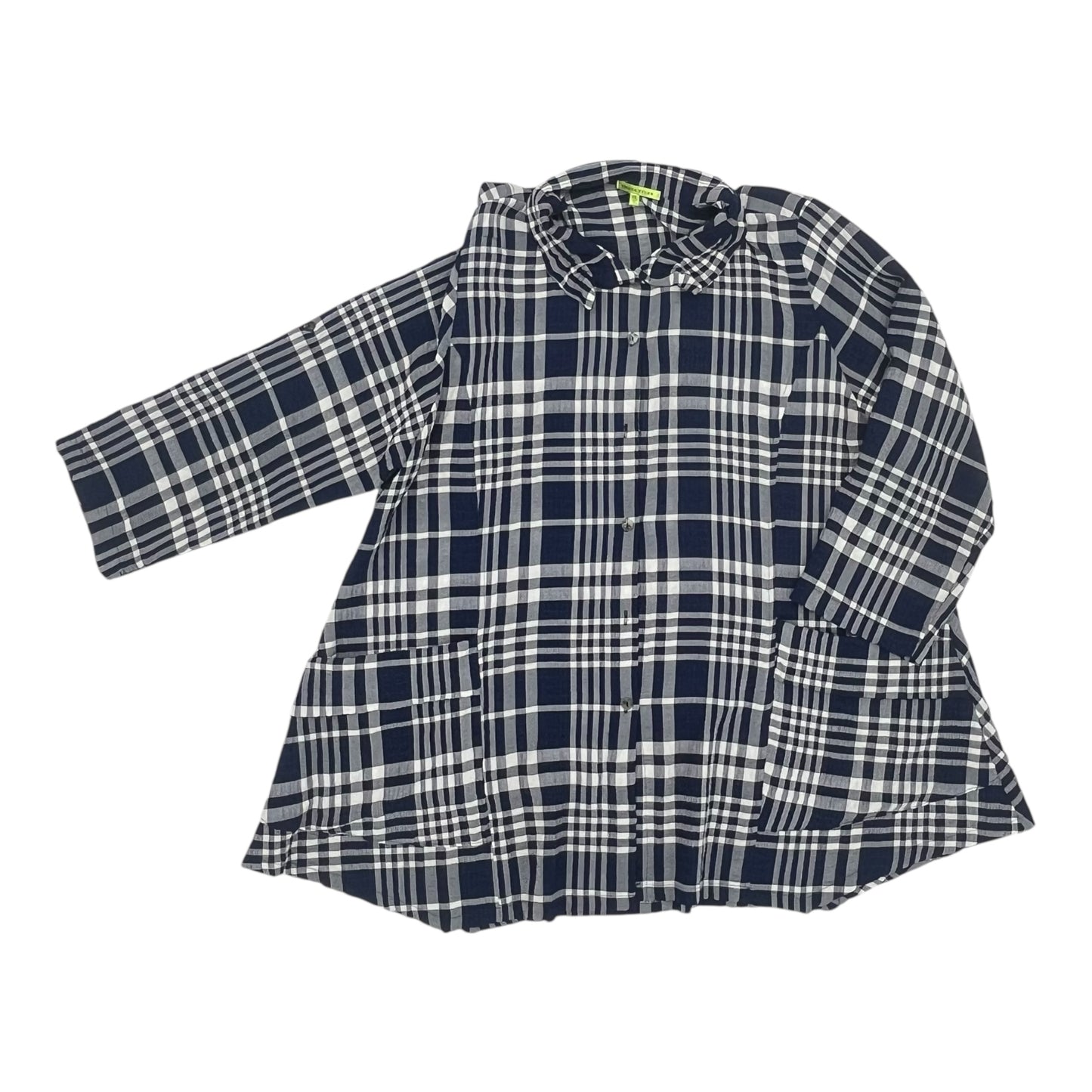 Tunic Ls By Clothes Mentor In Plaid Pattern, Size:1X